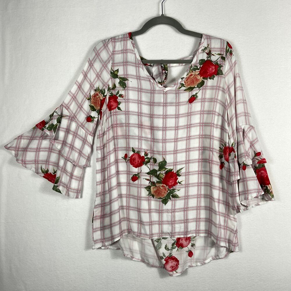 White Birch Floral Top Size Large - Picture 3 of 9